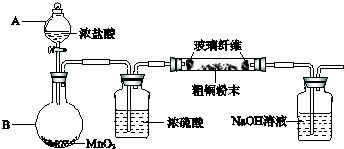 共16分 氯化銅是一種廣泛用于生產(chǎn)顏料 木材防腐劑等的化工產(chǎn)品 某研究小組用粗銅 含雜質(zhì)fe 按下述流程制備氯化銅晶體 cucl2.2h2o ,已知氯化銅易溶于水,難溶于乙醇